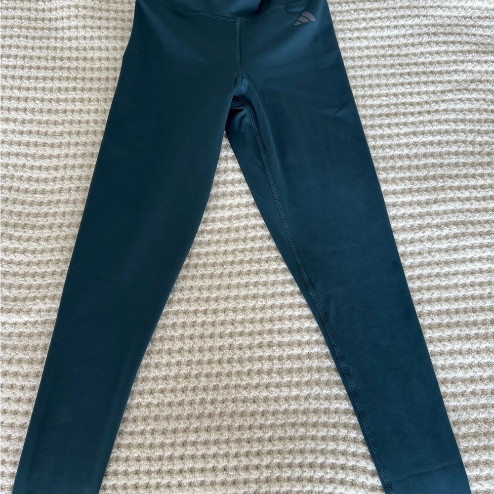 Adidas Artic Blue High-Waisted Leggings Streamlined Fit - NEW